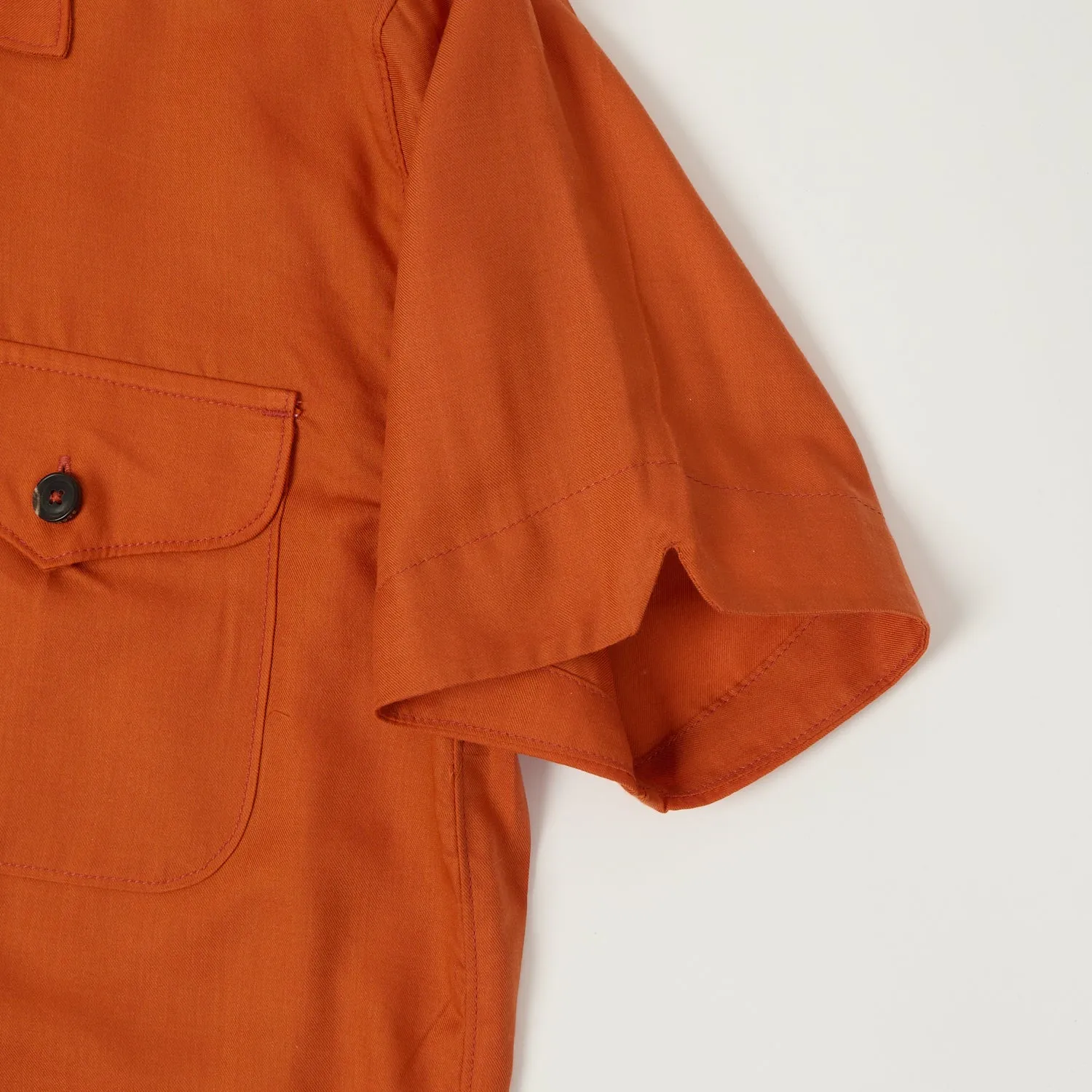 Freenote Cloth 'Jove' Short Sleeve Shirt - Orange sold by Son of a Stag product image thumbnail 4