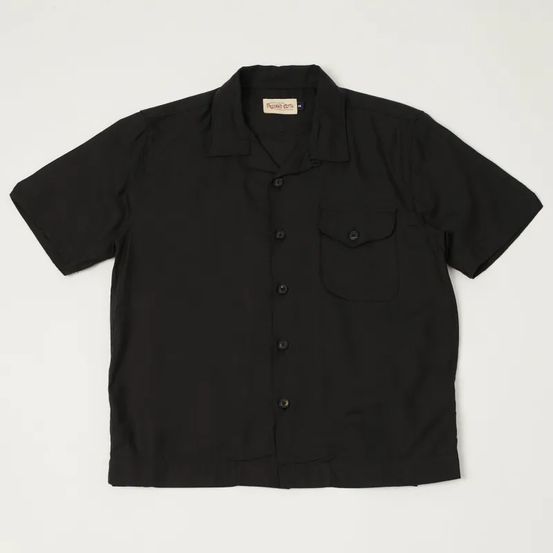 Freenote Cloth 'Jove' Short Sleeve Shirt - Black sold by Son of a Stag