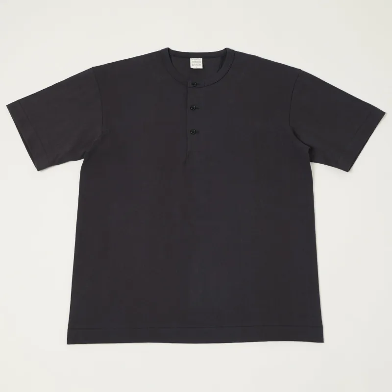 A Vontade Henley T-Shirt - Fade Navy sold by Son of a Stag