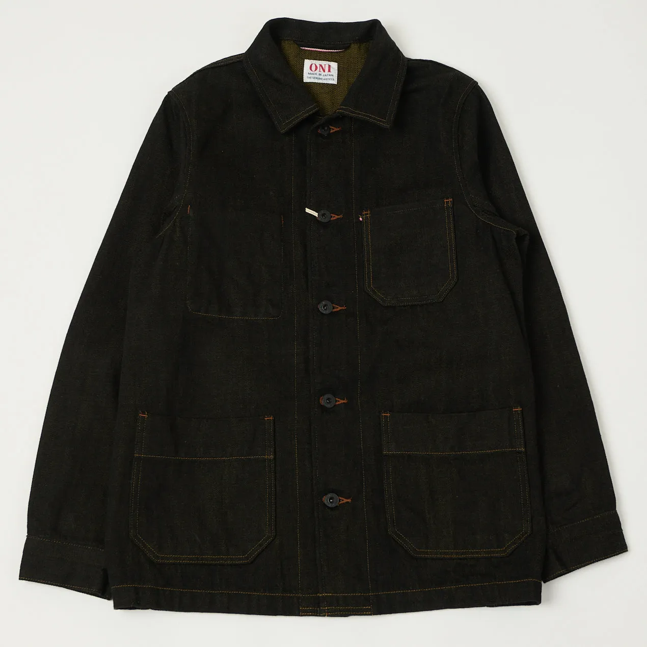 ONI Denim 03100-BKOL 12.5oz Black x Olive Work Jacket - One Wash sold by Son of a Stag