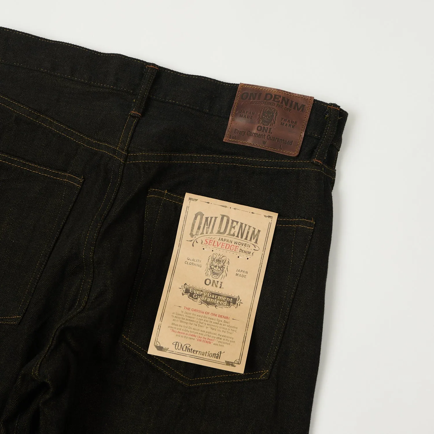ONI Denim 246-BKOL 12.5oz Black x Olive Relaxed Tapered Jean - One Wash sold by Son of a Stag product image thumbnail 2