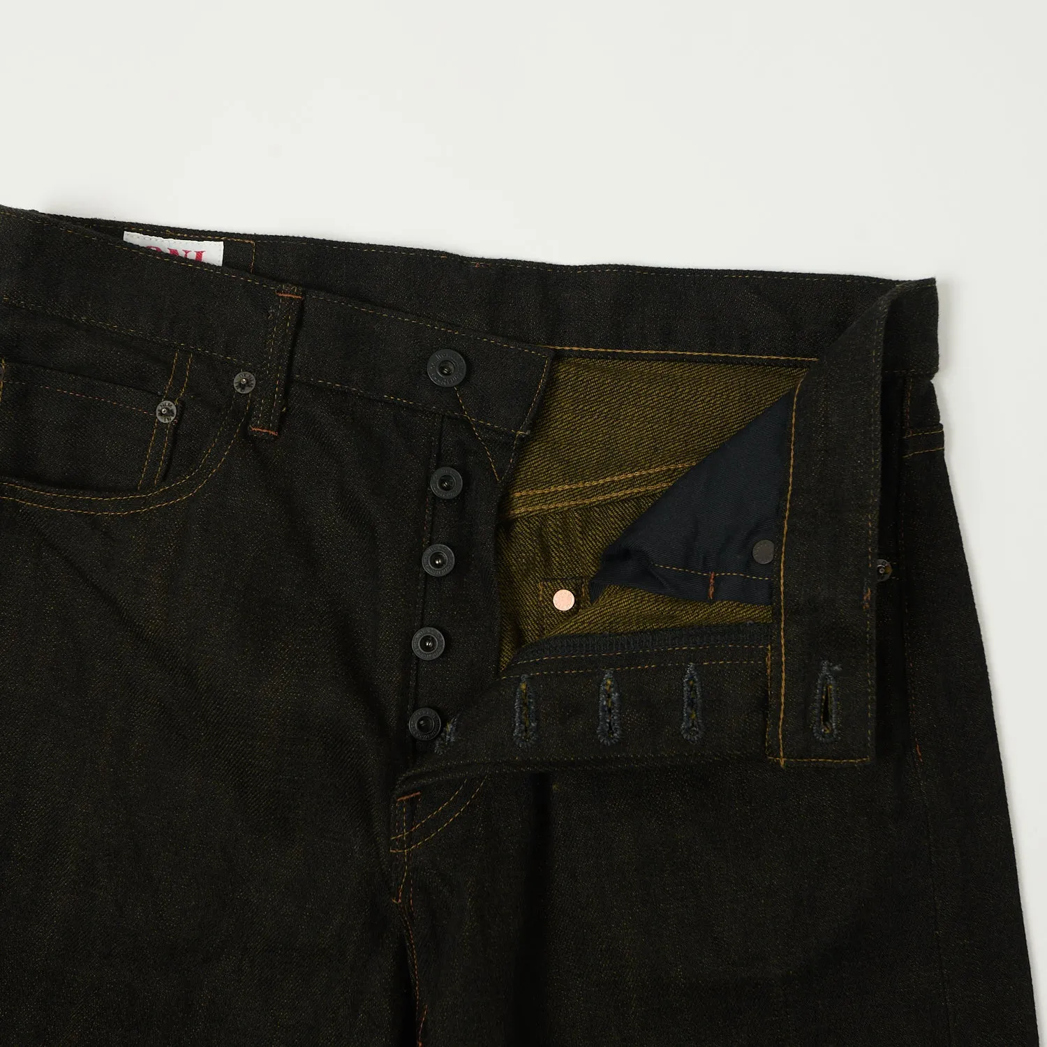 ONI Denim 246-BKOL 12.5oz Black x Olive Relaxed Tapered Jean - One Wash sold by Son of a Stag product image thumbnail 3