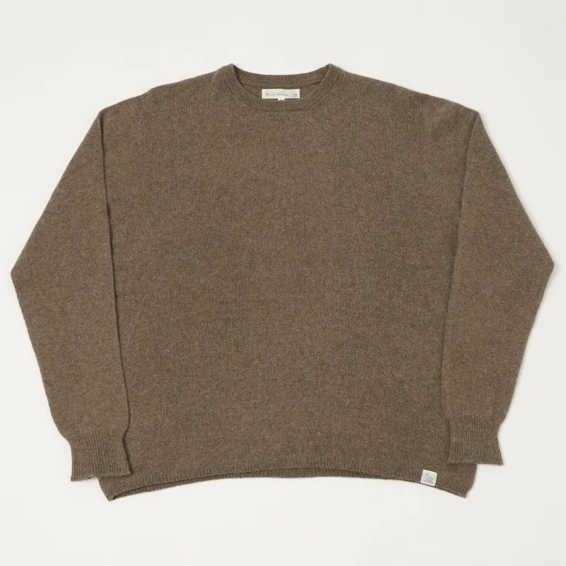 Merz b. Schwanen 'Good Basics' Lightweight Wool-Silk-Cashmere Sweater - Grain sold by Son of a Stag