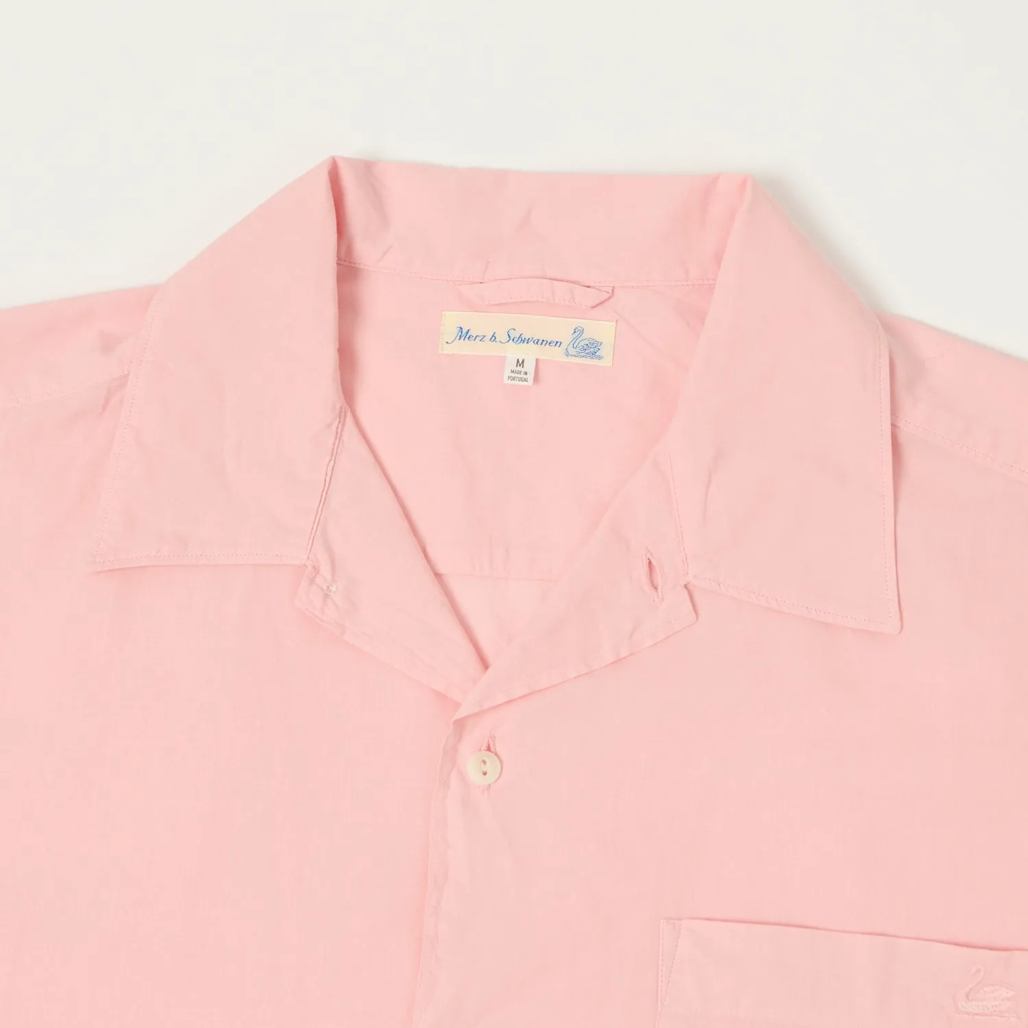 Merz b. Schwanen 'Good Basics' Poplin Short Sleeve Shirt - Faded Peach sold by Son of a Stag product image thumbnail 2