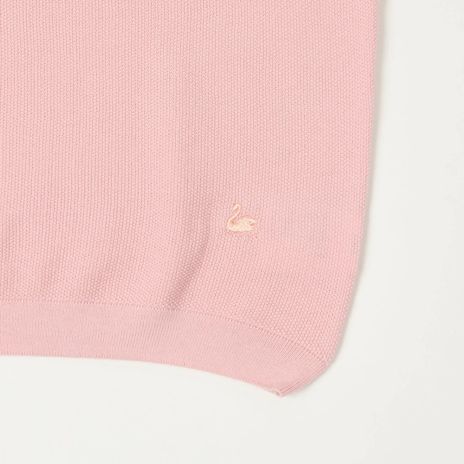 Merz b. Schwanen 'Good Basics' Plant Based Knitted Polo Shirt - Dusted Pink sold by Son of a Stag product image thumbnail 3