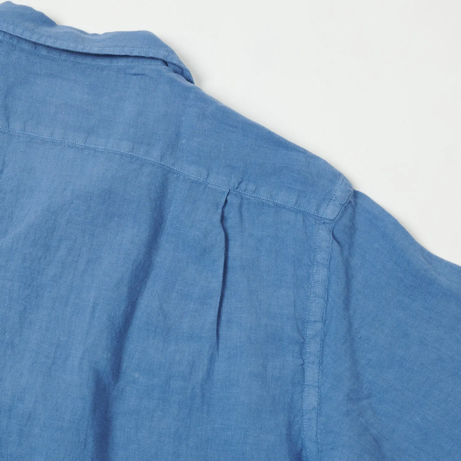 Hartford 'Palm' Camp Collar Linen Shirt - Nautic Blue sold by Son of a Stag product image thumbnail 5