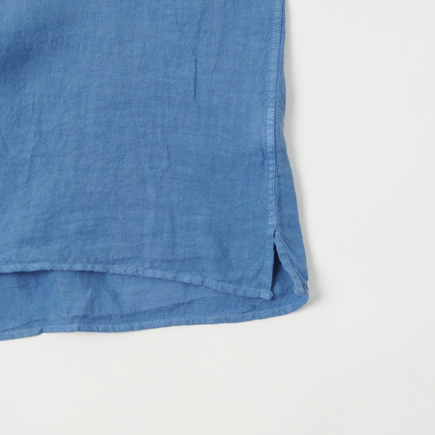 Hartford 'Palm' Camp Collar Linen Shirt - Nautic Blue sold by Son of a Stag product image thumbnail 4