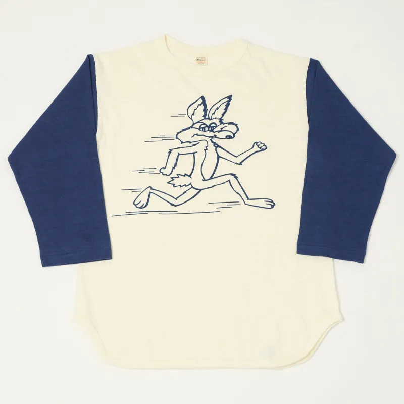 Warehouse & Co 4800 'Coyote'  Baseball T-Shirt - Cream/Navy sold by Son of a Stag