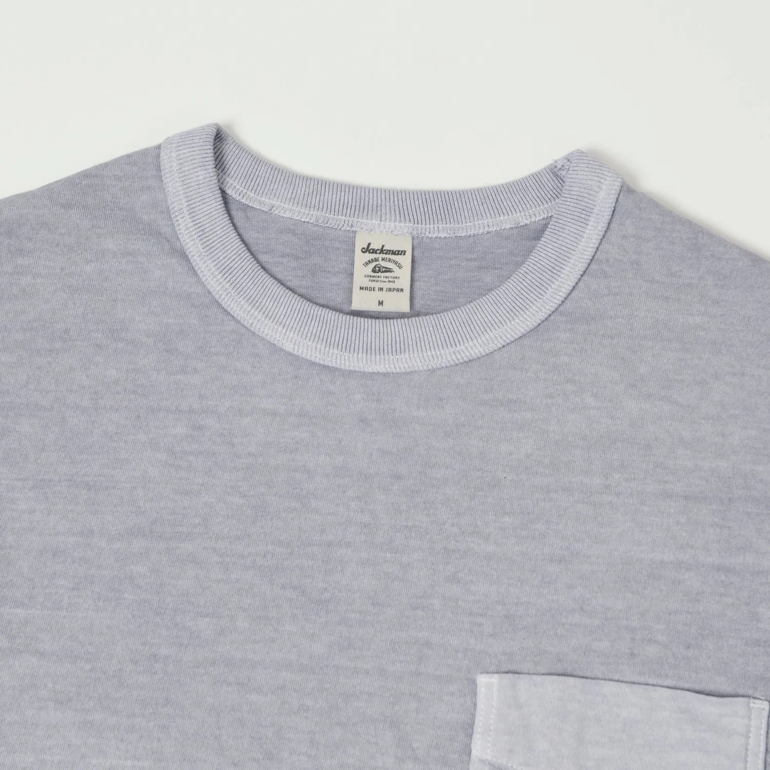 Jackman Pigment Dye Pocket T-Shirt - Fade Lilac sold by Son of a Stag product image thumbnail 2
