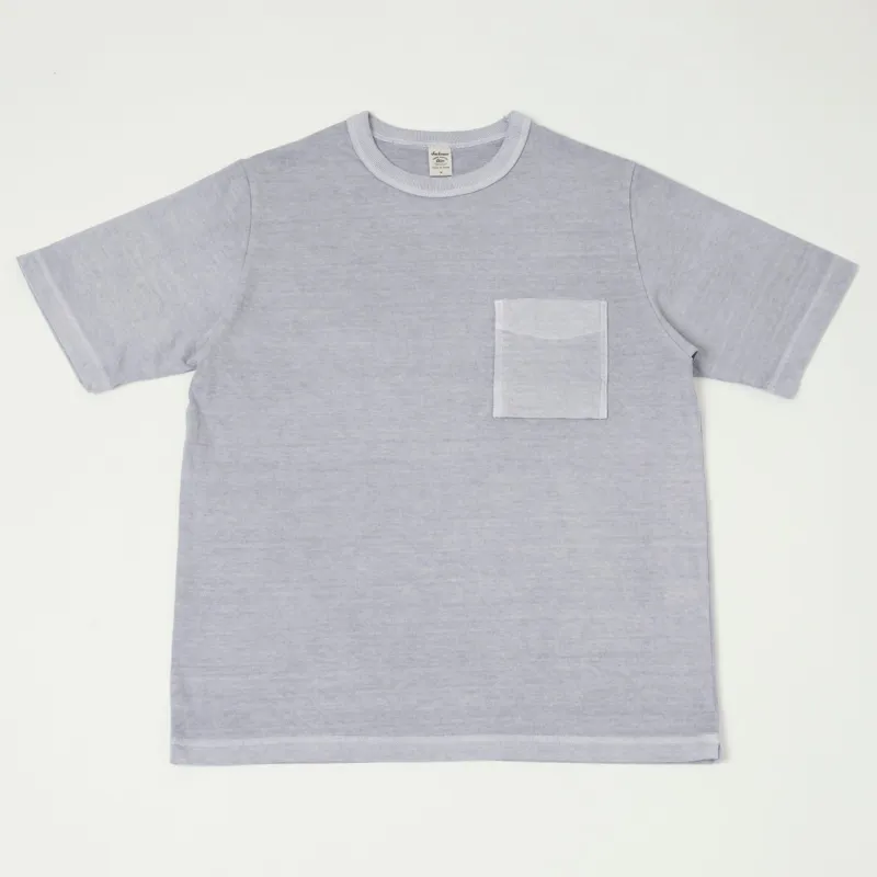 Jackman Pigment Dye Pocket T-Shirt - Fade Lilac sold by Son of a Stag
