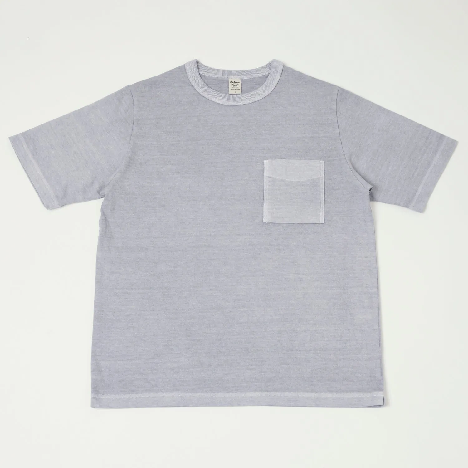 Jackman Pigment Dye Pocket T-Shirt - Fade Lilac sold by Son of a Stag