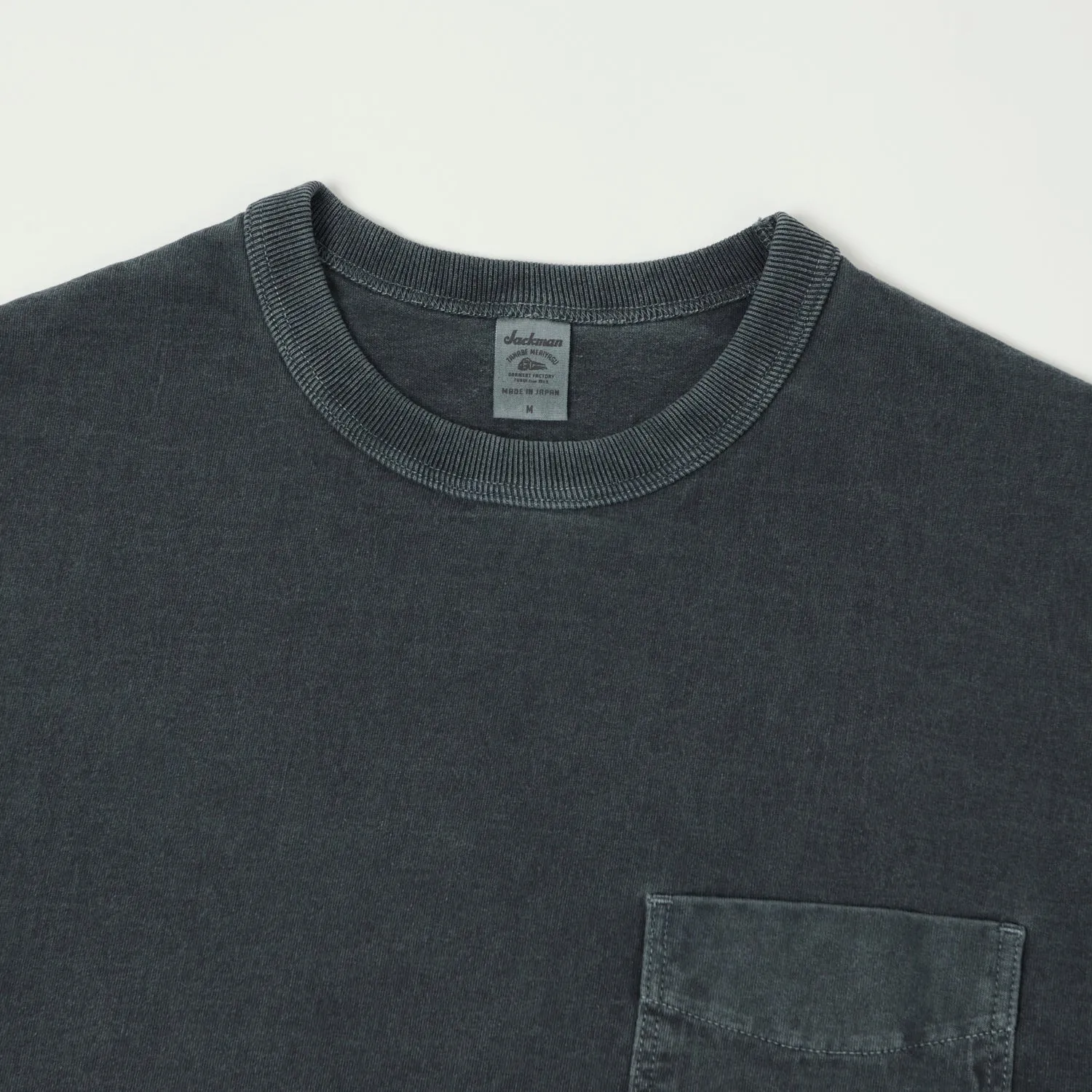 Jackman Pigment Dye Pocket T-Shirt - Fade Blue Grey sold by Son of a Stag product image thumbnail 2