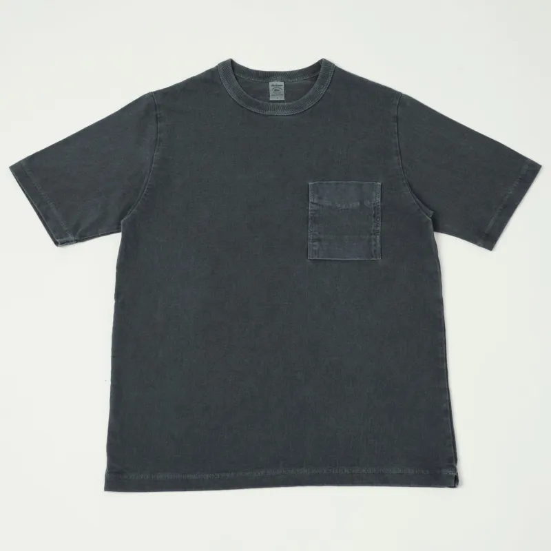 Jackman Pigment Dye Pocket T-Shirt - Fade Blue Grey sold by Son of a Stag