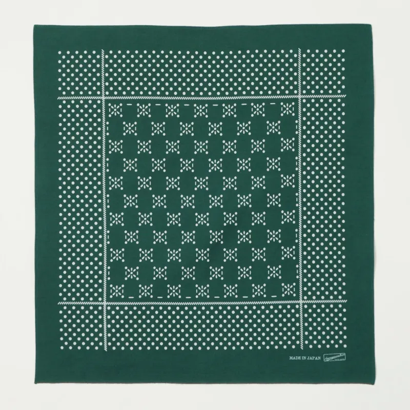 Anonymous Ism Dots Selvedge Bandana - Green sold by Son of a Stag