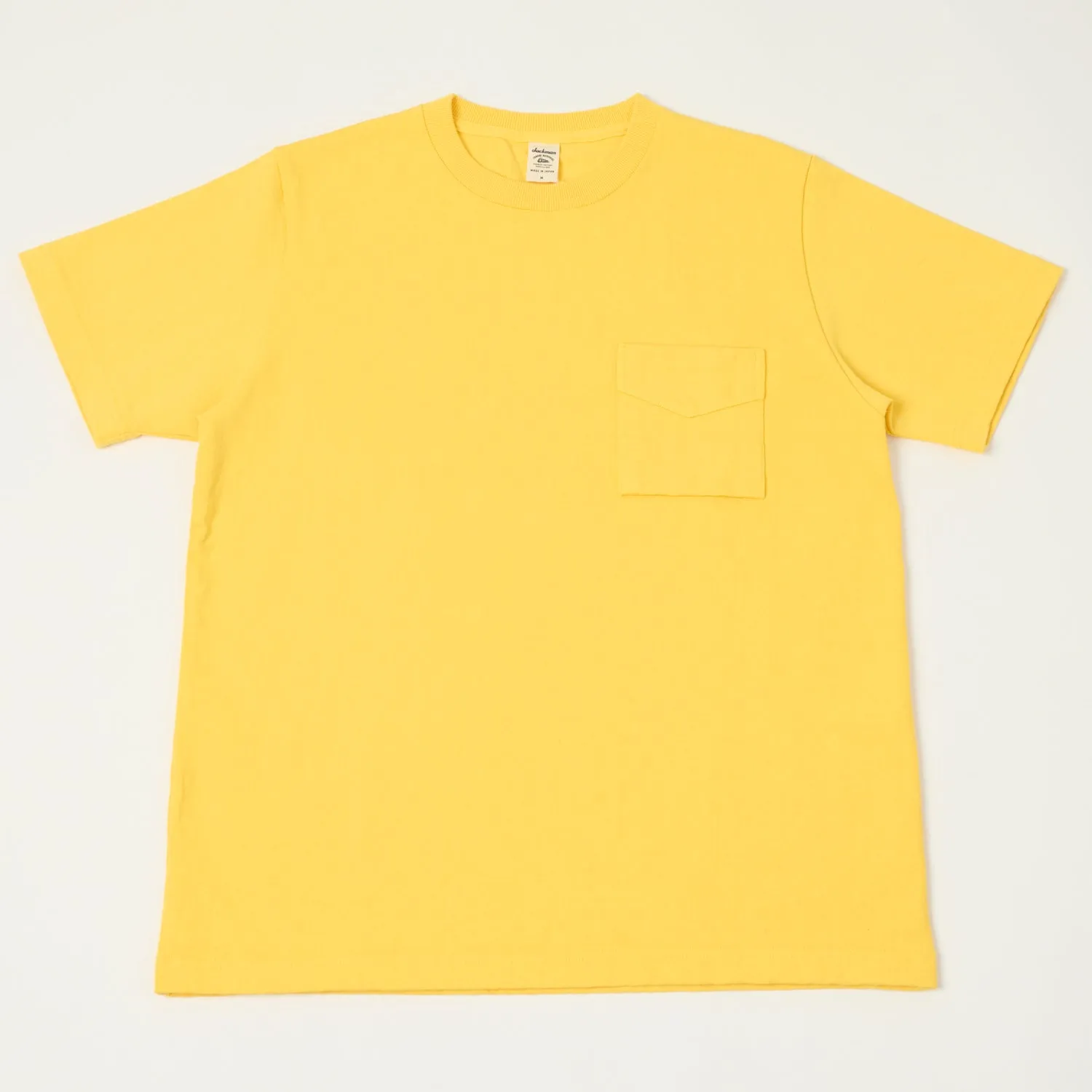 Jackman Dotsume Pocket T-Shirt - Shine Yellow sold by Son of a Stag
