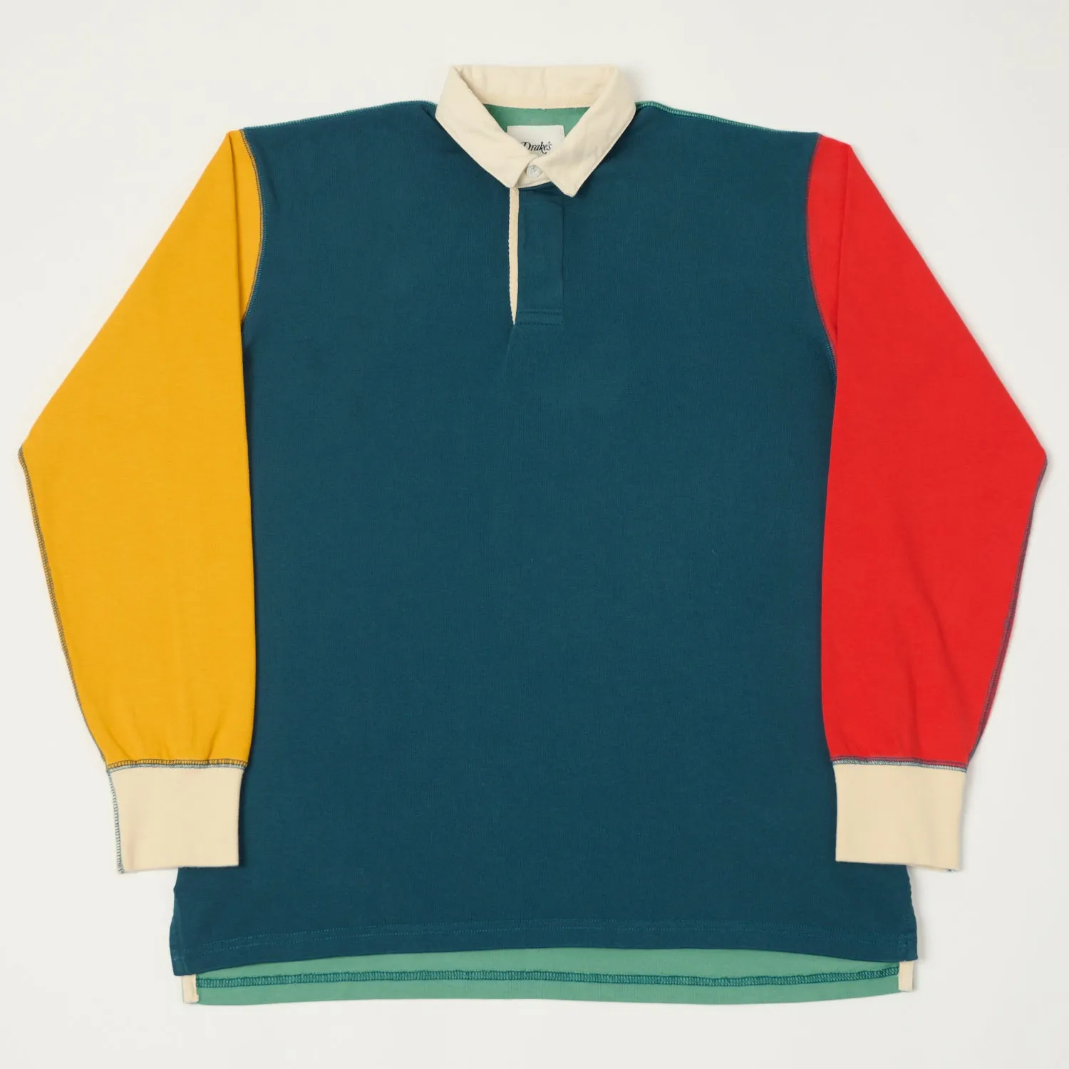 Drake's Classic Rugby Shirt - Navy/Yellow/Red/Green sold by Son of a Stag