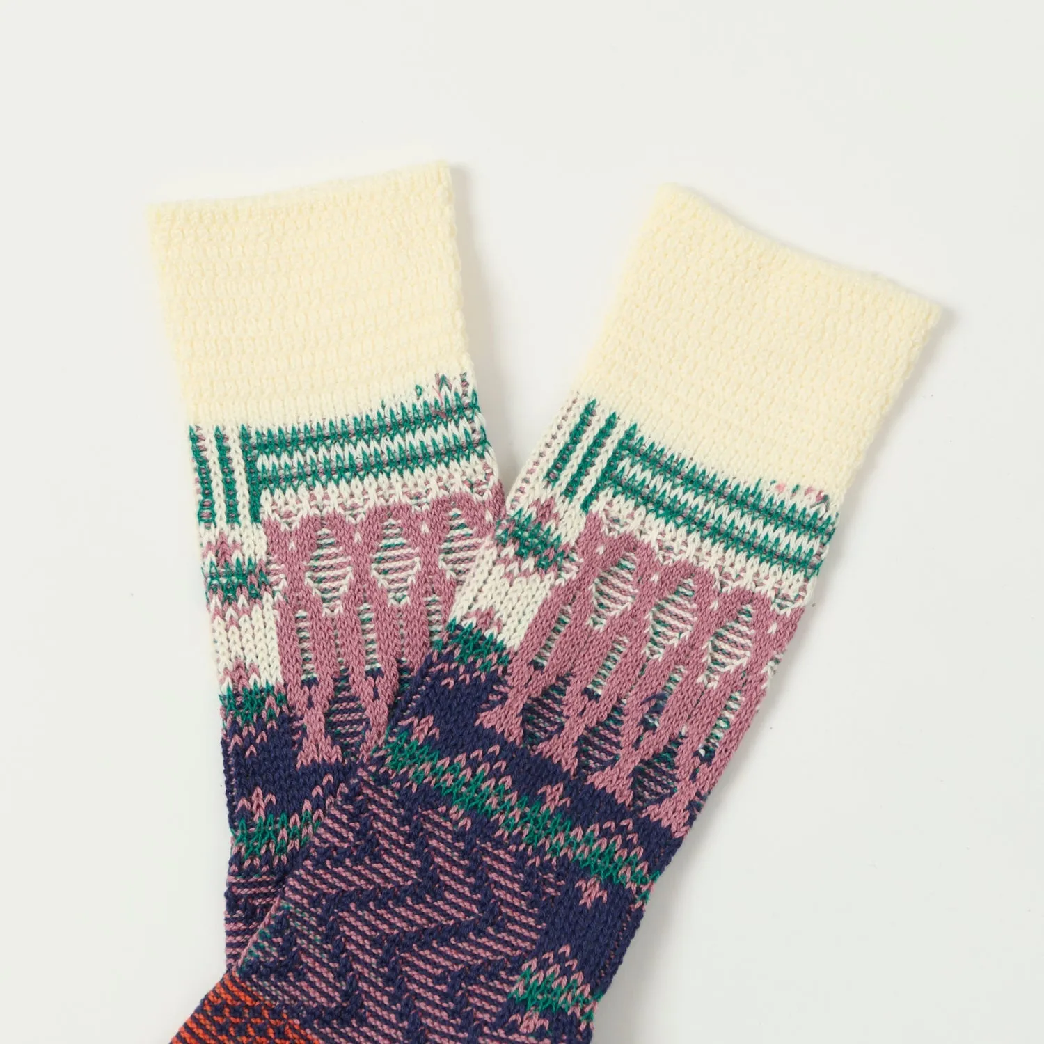 Anonymous Ism Multi Links Jacquard Crew Sock - Ivory sold by Son of a Stag product image thumbnail 2