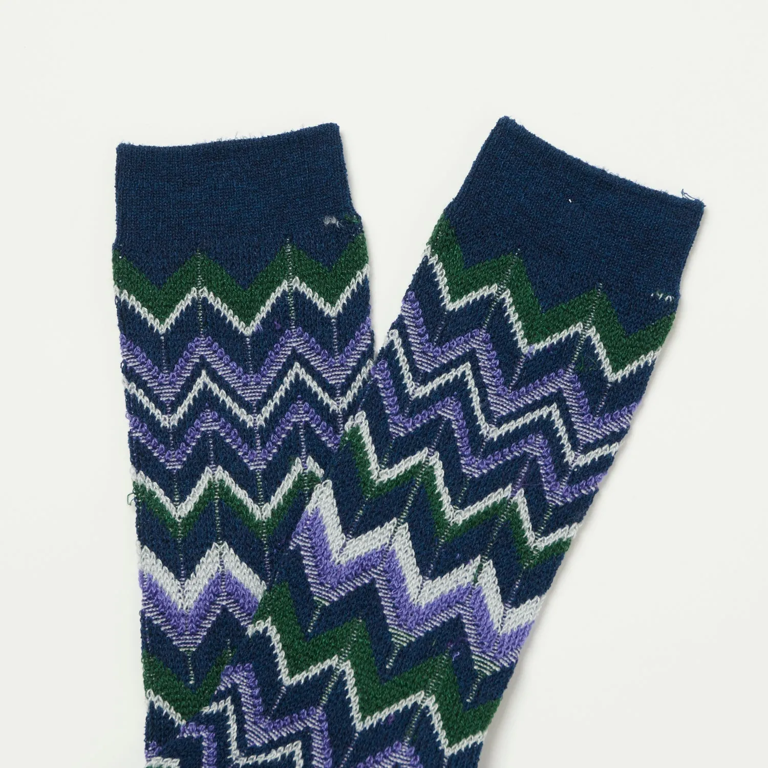 Anonymous Ism Modern Herringbone Crew Sock - Navy sold by Son of a Stag product image thumbnail 2