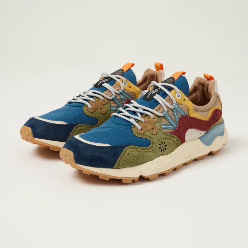 Flower Mountain Yamano 3 Suede/Nylon Sneaker - Blue/Army Green sold by Son of a Stag