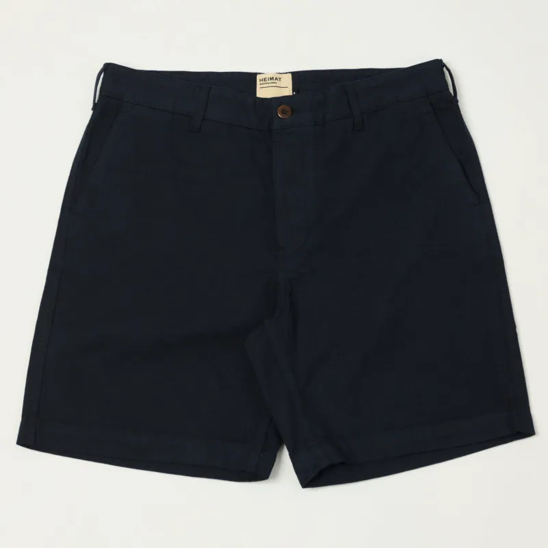 Heimat 'Journey' Herringbone Twill Shorts - Ink sold by Son of a Stag