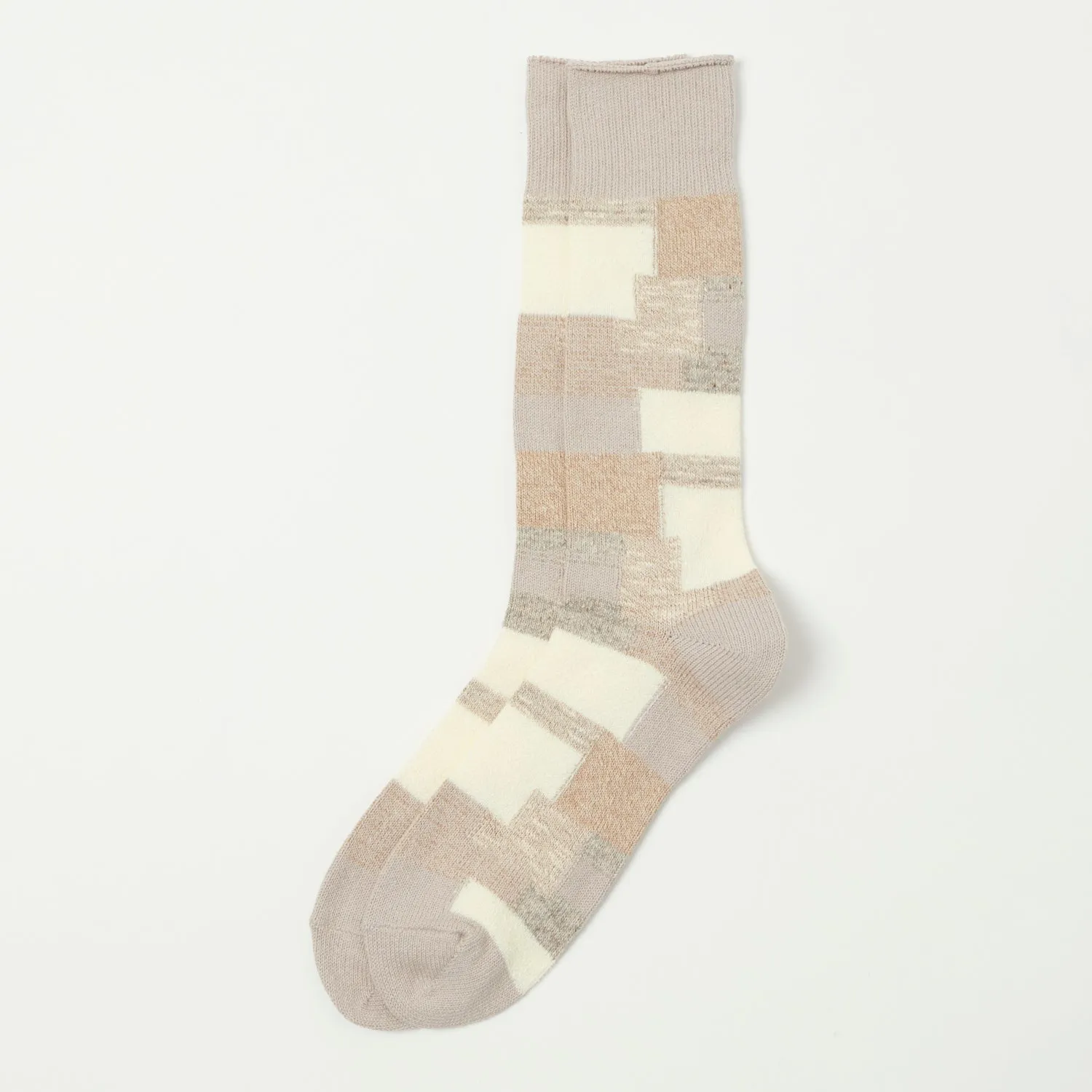 Anonymous Ism Patchwork Crew Sock - Beige sold by Son of a Stag