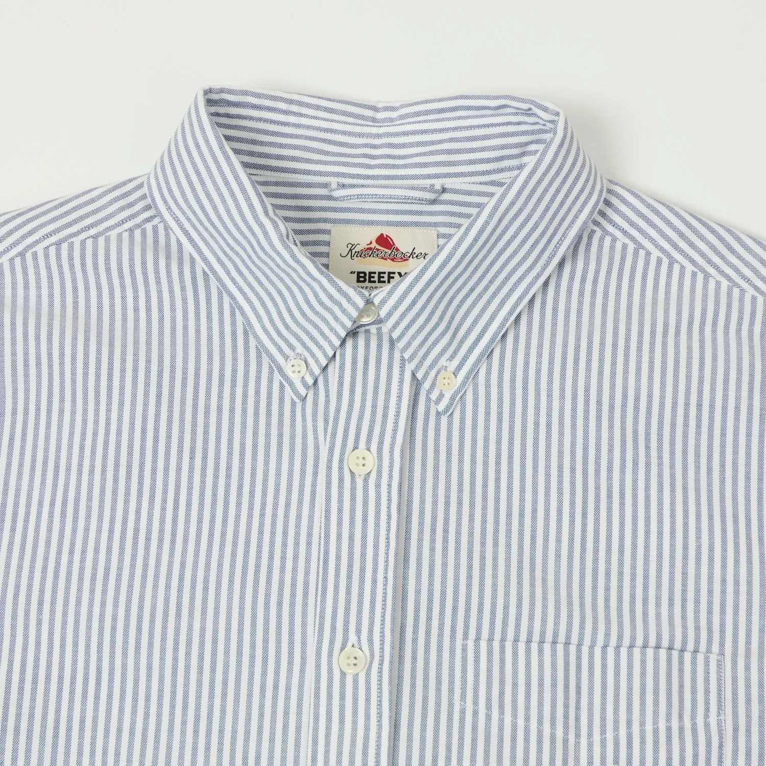 Knickerbocker 'Beefy' Oxford Button Down Shirt - Navy Stripe sold by Son of a Stag product image thumbnail 2