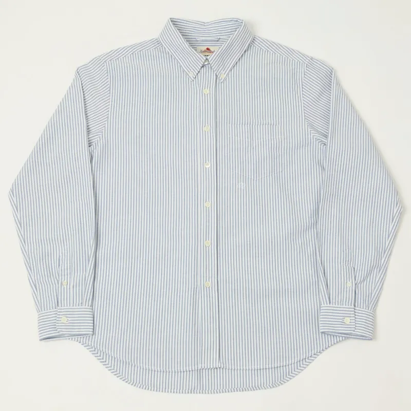 Knickerbocker 'Beefy' Oxford Button Down Shirt - Navy Stripe sold by Son of a Stag