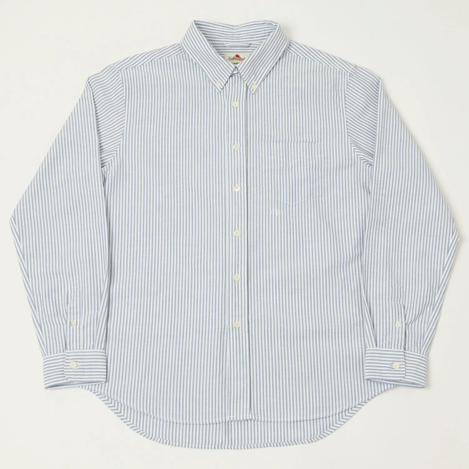 Knickerbocker 'Beefy' Oxford Button Down Shirt - Navy Stripe sold by Son of a Stag