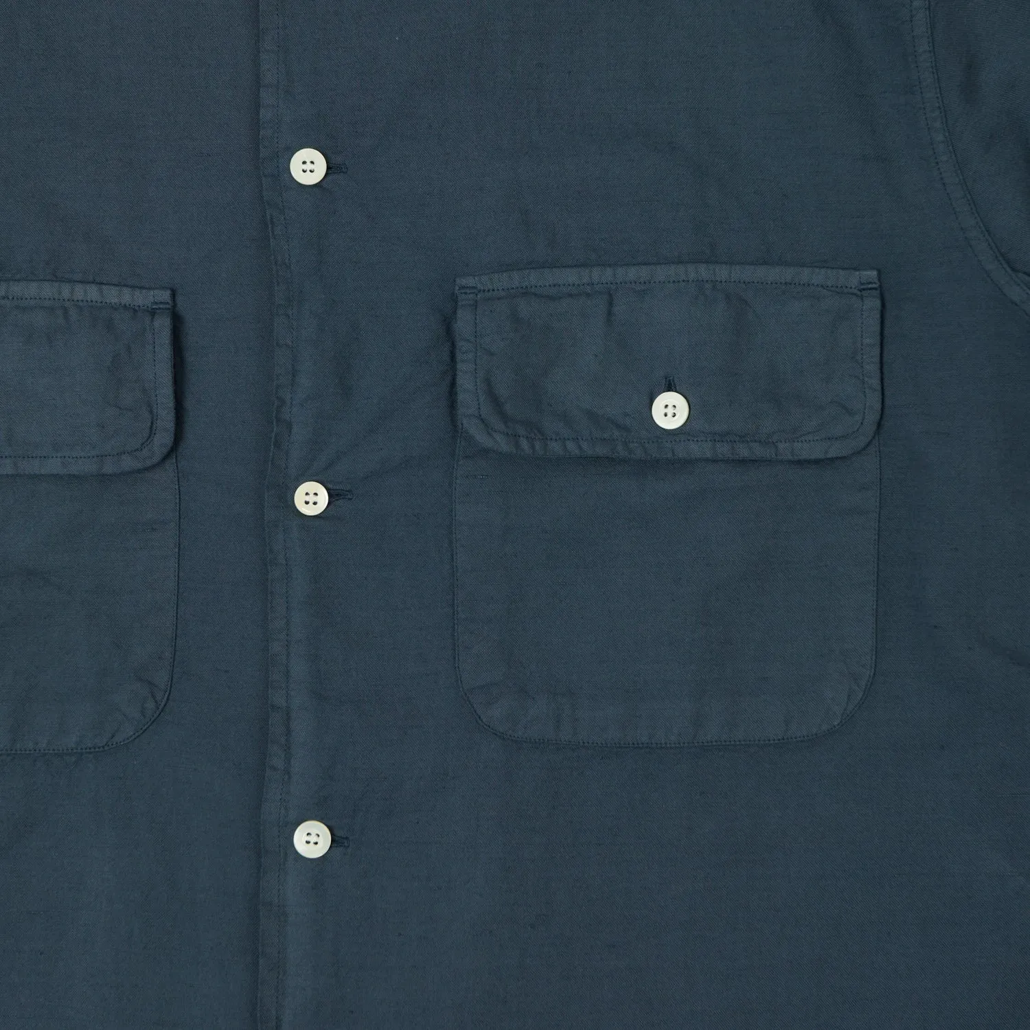 Knickerbocker Mar Cotton & Linen Shirt - Navy sold by Son of a Stag product image thumbnail 5