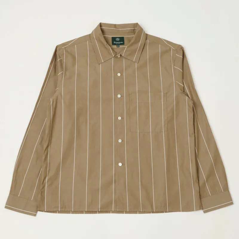 Knickerbocker Bowery Fine Cotton Shirt - Brown/White Stripe sold by Son of a Stag