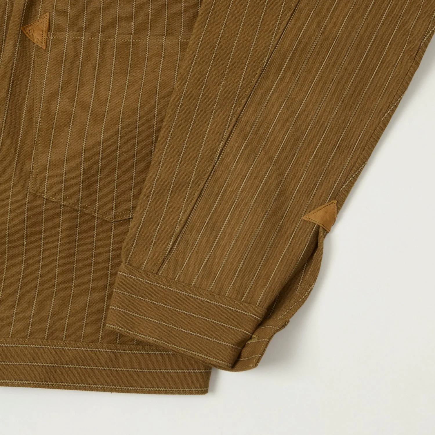 Warehouse & Co 2214 'Greenebaum' 1880s Heavy Leather Bound Jacket - Duck Stripe sold by Son of a Stag product image thumbnail 5