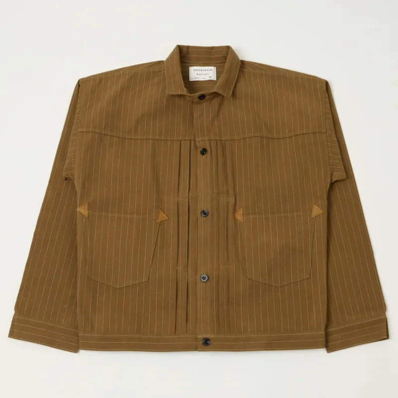 Warehouse & Co 2214 'Greenebaum' 1880s Heavy Leather Bound Jacket - Duck Stripe sold by Son of a Stag