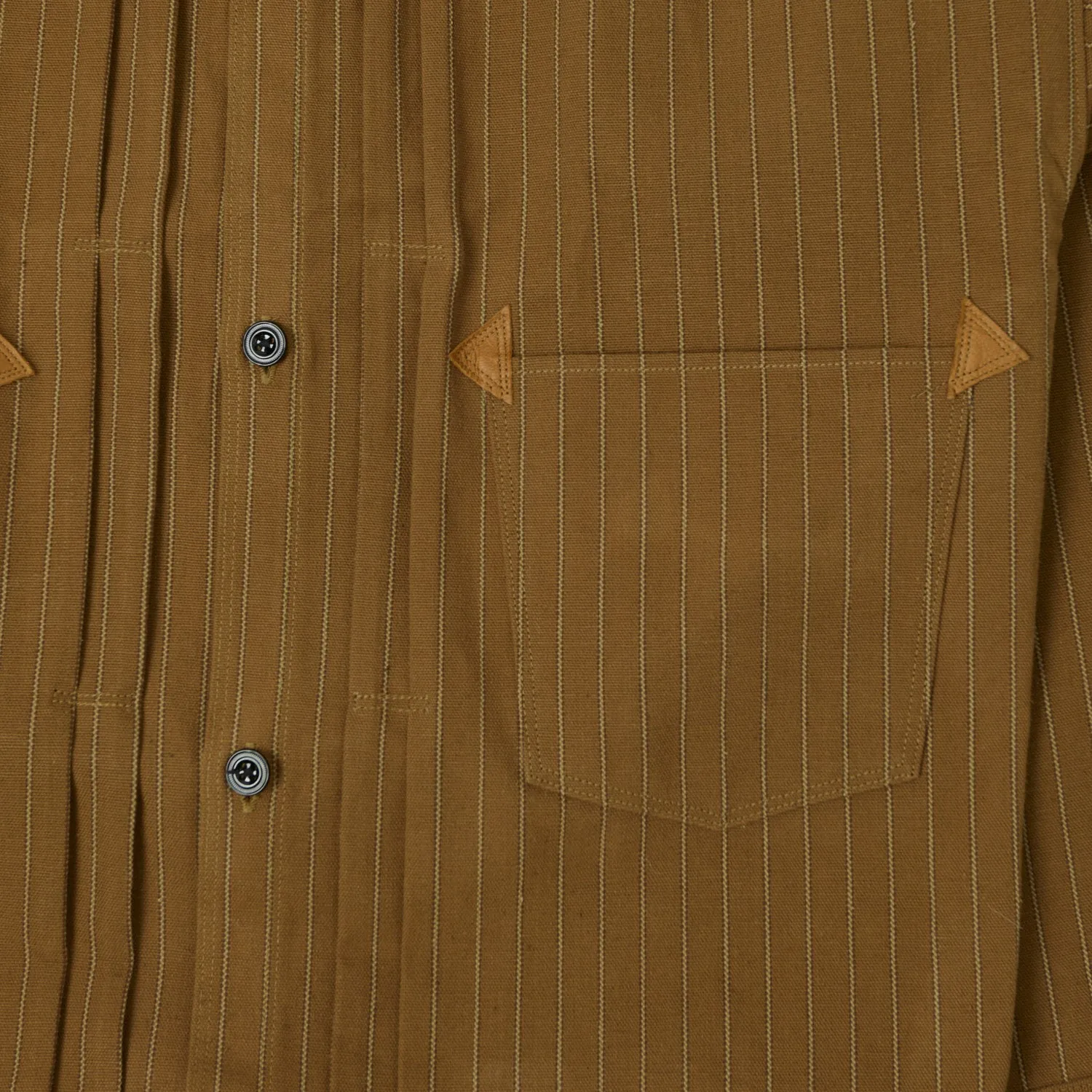 Warehouse & Co 2214 'Greenebaum' 1880s Heavy Leather Bound Jacket - Duck Stripe sold by Son of a Stag product image thumbnail 4