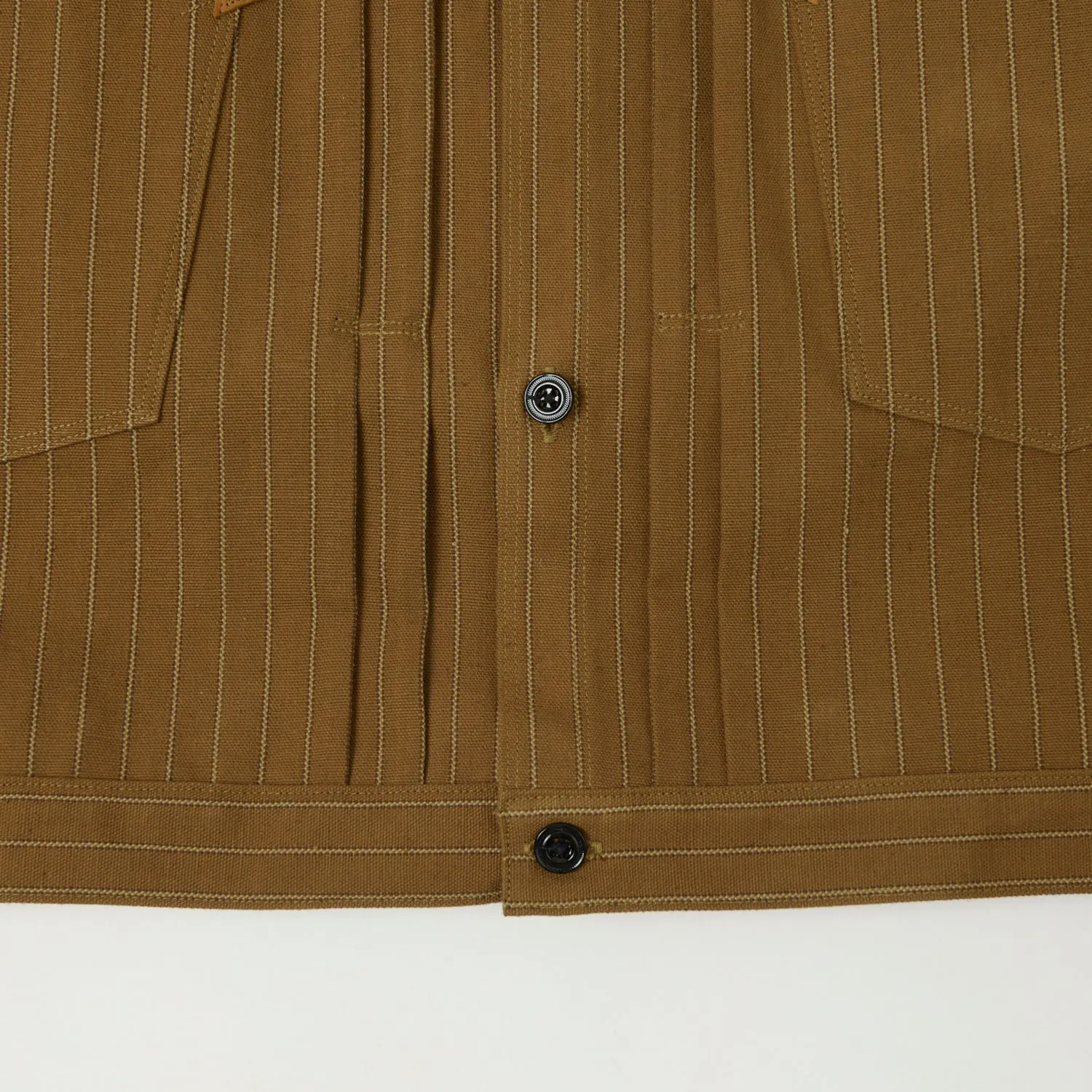 Warehouse & Co 2214 'Greenebaum' 1880s Heavy Leather Bound Jacket - Duck Stripe sold by Son of a Stag product image thumbnail 3