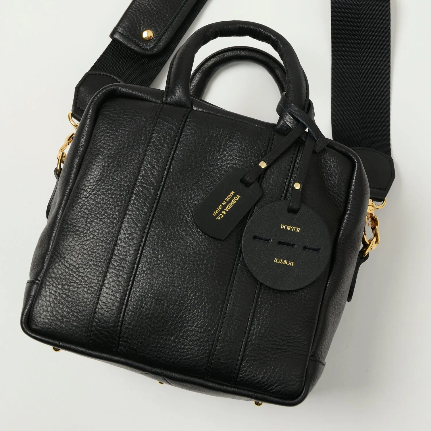 Porter-Yoshida & Co. Miniature 2 Way Leather Kit Bag - Black sold by Son of a Stag product image thumbnail 2