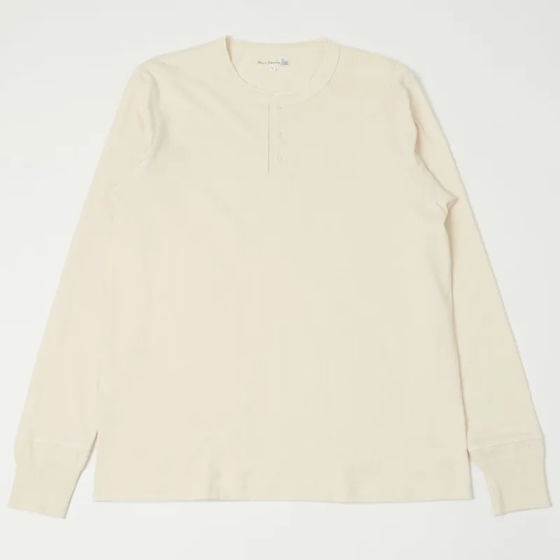 Merz b. Schwanen 204 Long Sleeve Henley - Nature sold by Son of a Stag