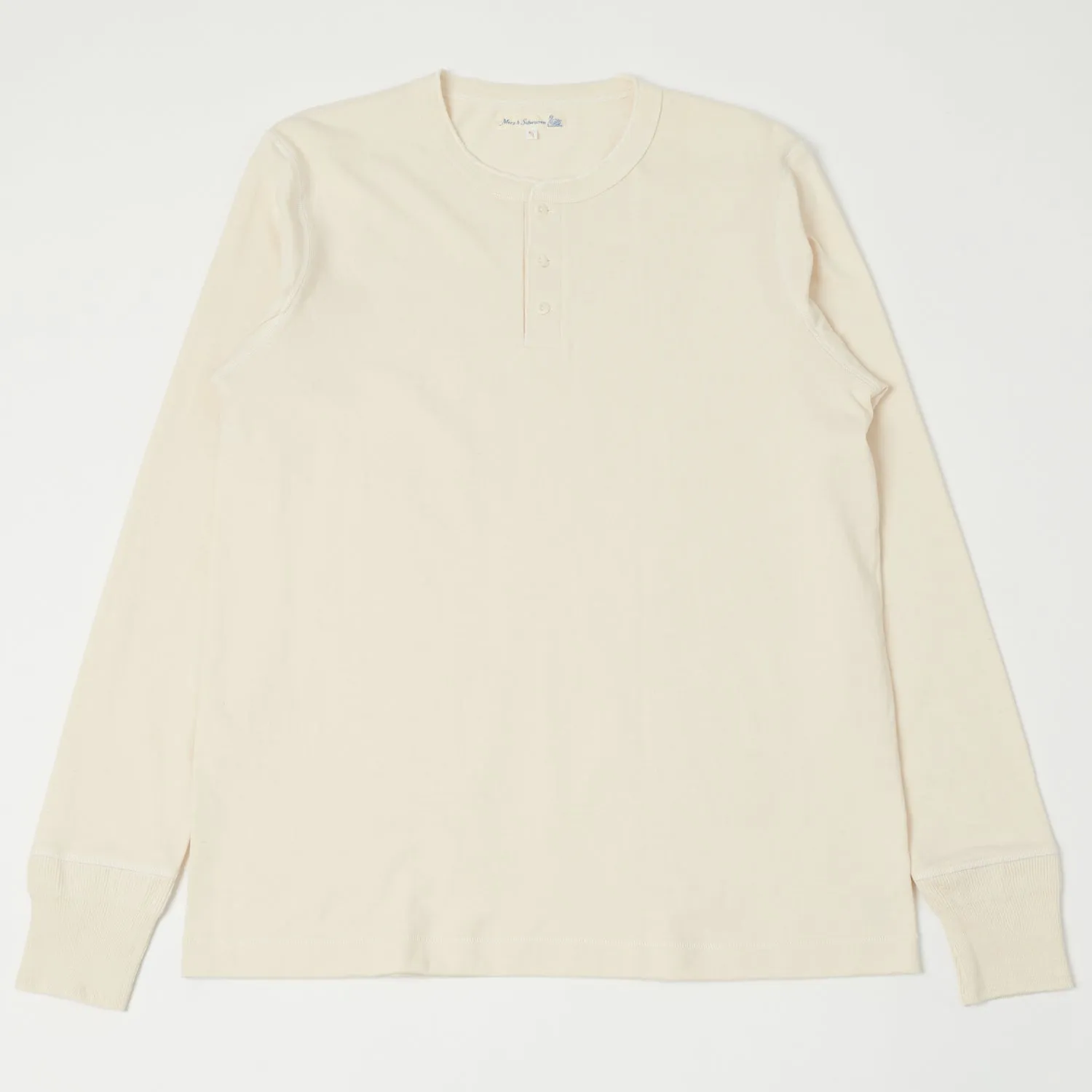 Merz b. Schwanen 204 Long Sleeve Henley - Nature sold by Son of a Stag