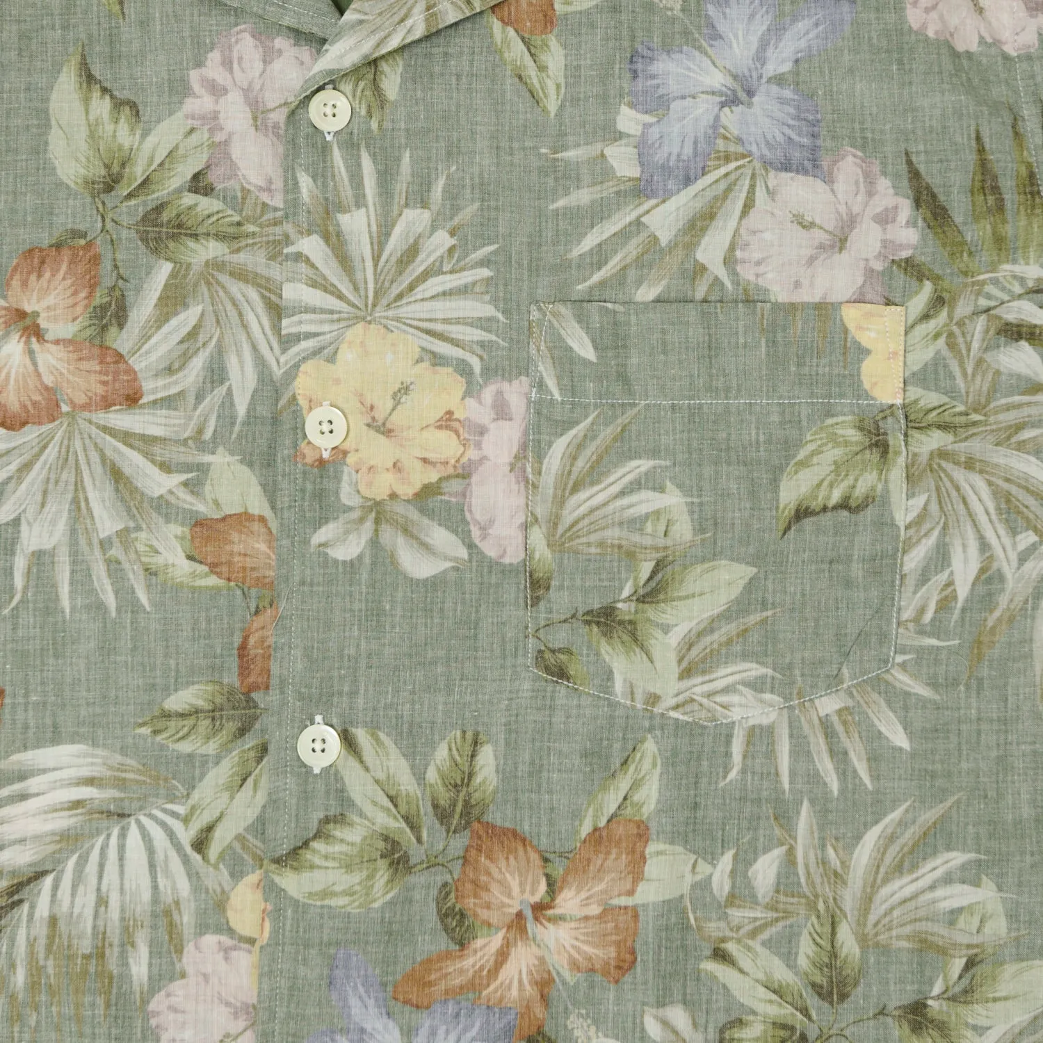 Hartford 'Palm' Camp Collar Hawaiian Shirt - Army sold by Son of a Stag product image thumbnail 4