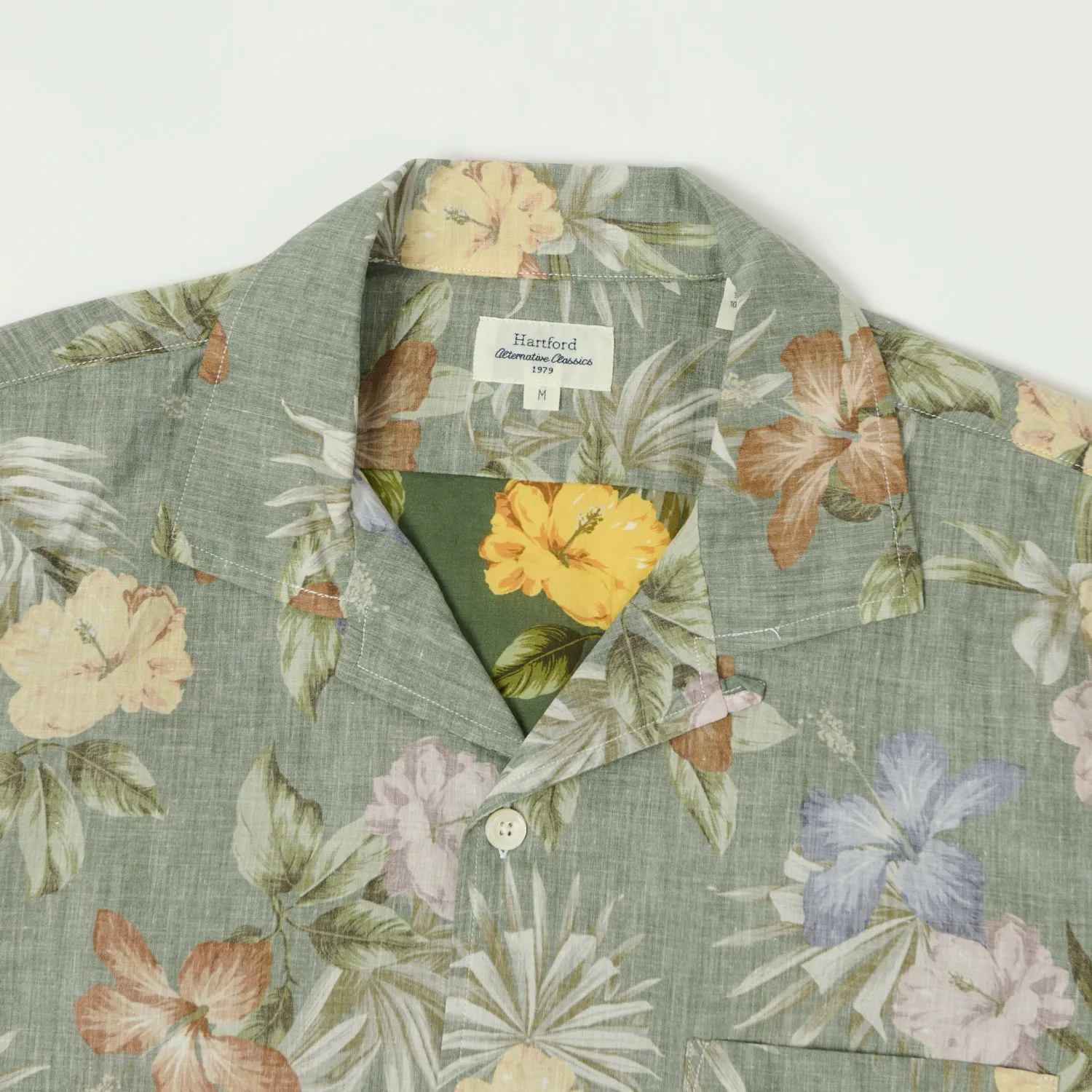 Hartford 'Palm' Camp Collar Hawaiian Shirt - Army sold by Son of a Stag product image thumbnail 2