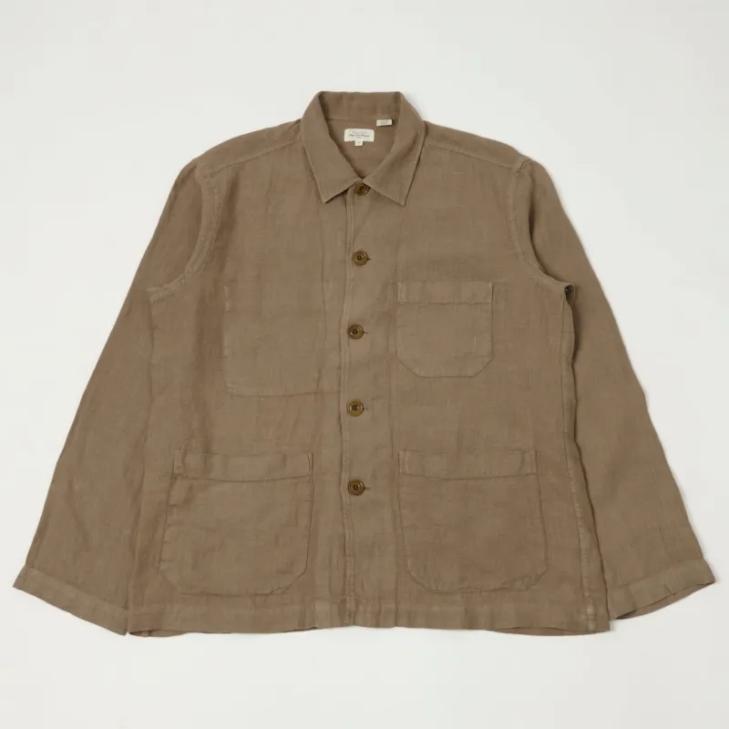 Hartford Linen Chore Jacket  - Cigar made by Hartford
