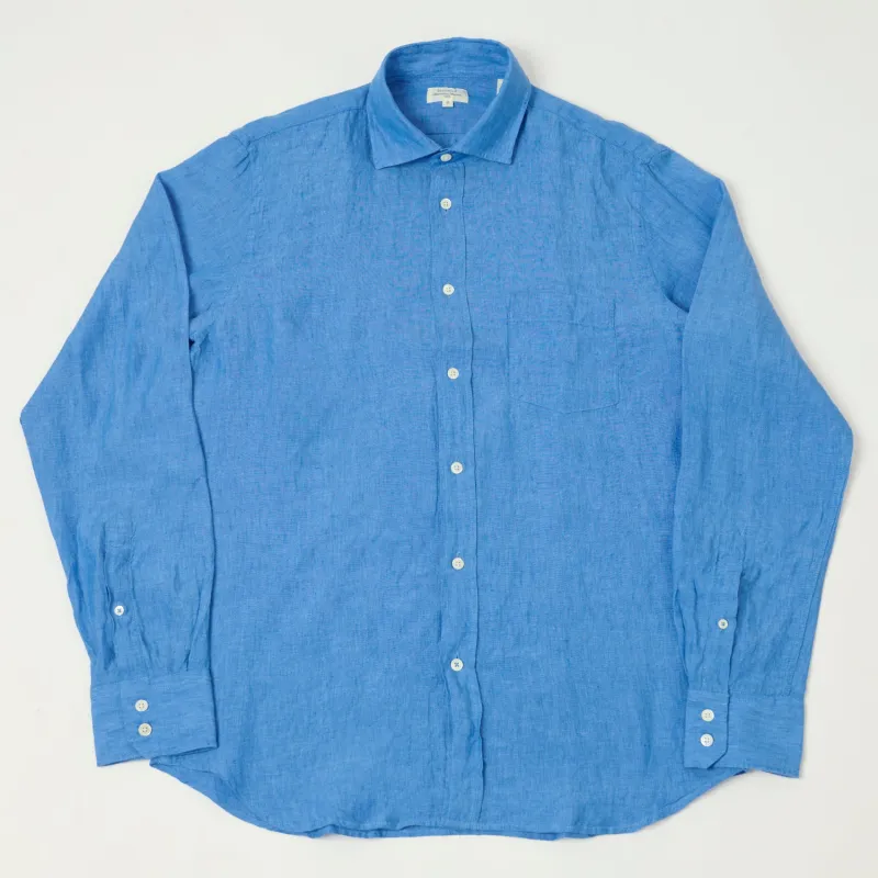 Hartford 'Paul' Linen Shirt  - Blue sold by Son of a Stag