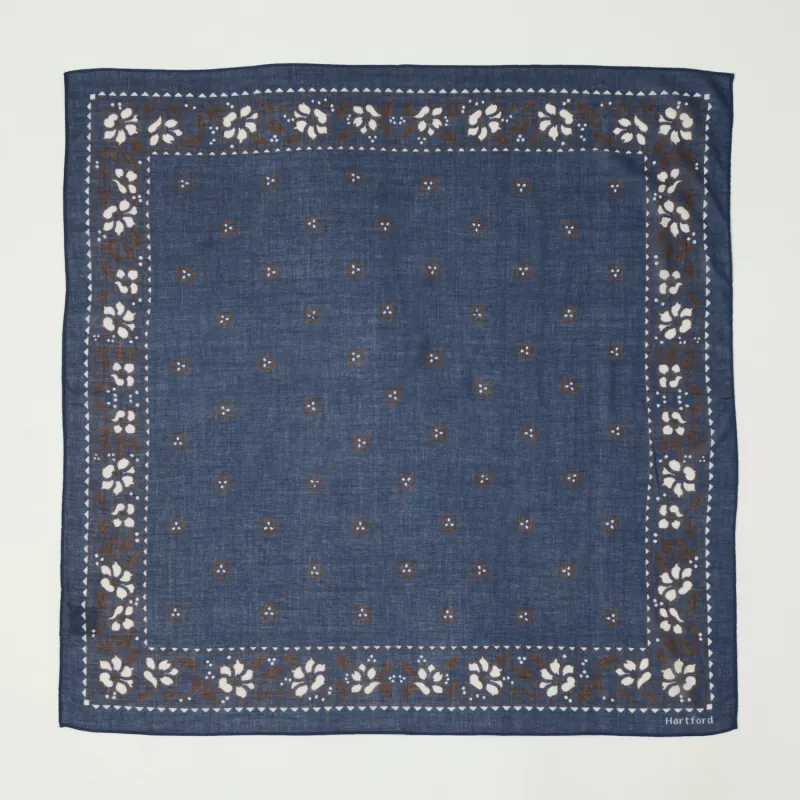 Hartford Hibiscus Bandana - Navy sold by Son of a Stag