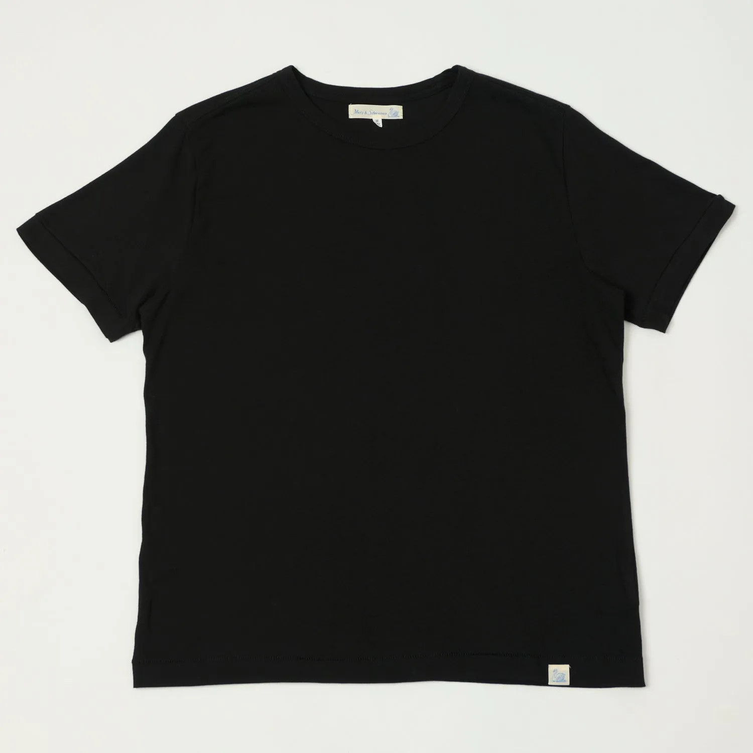 Merz b. Schwanen 'Good Basics' Pima Cotton T-Shirt - Deep Black sold by Son of a Stag