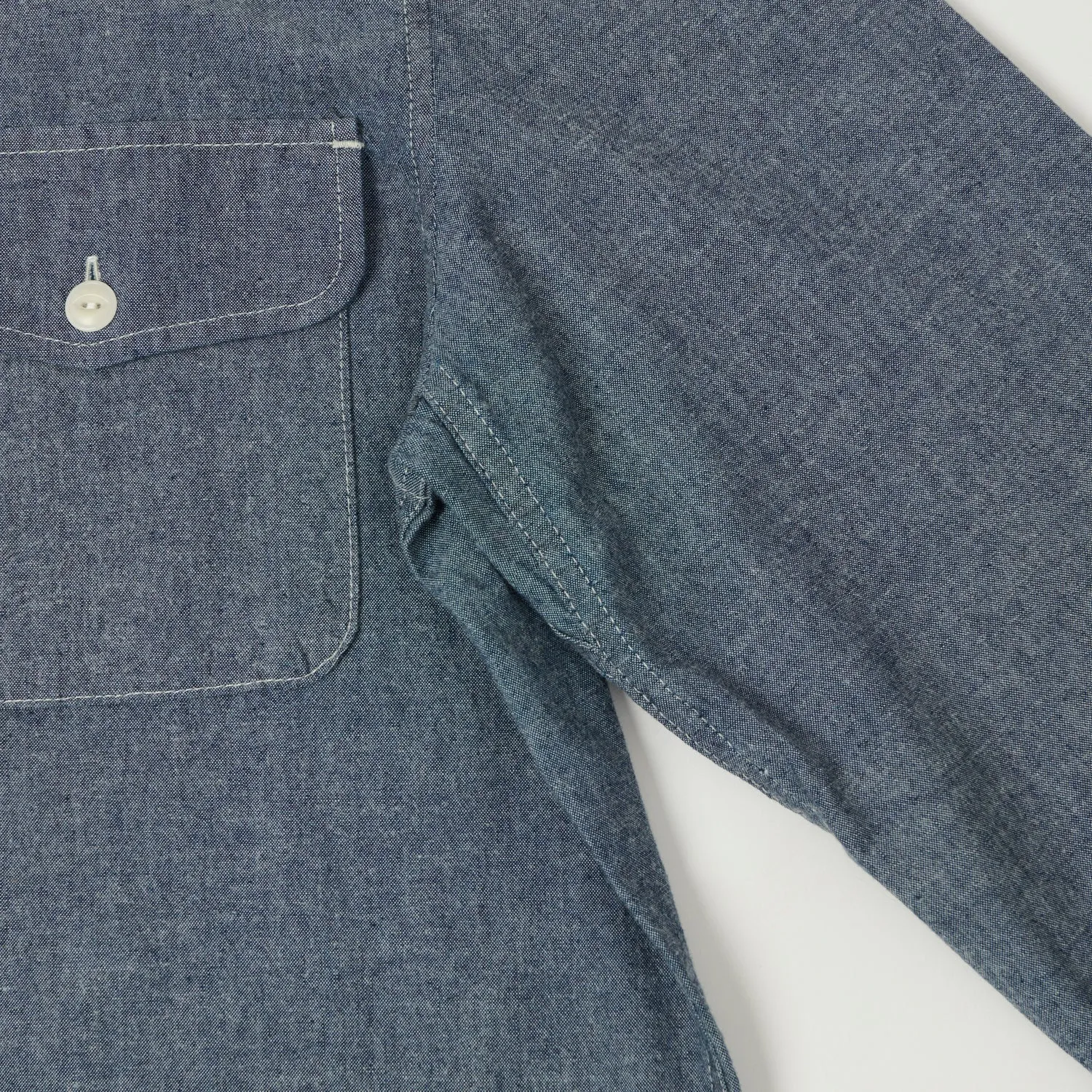 Merz b. Schwanen 'Good Basics' Classic Chambray Shirt - Denim Blue sold by Son of a Stag product image thumbnail 5