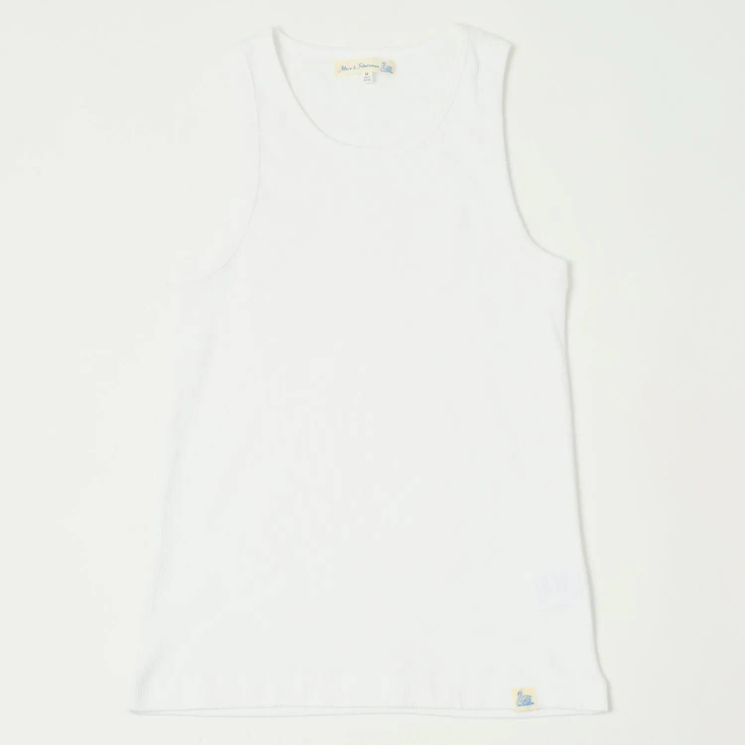 Merz b. Schwanen 'Good Basics' Organic Cotton Ribbed Tank Top - White sold by Son of a Stag