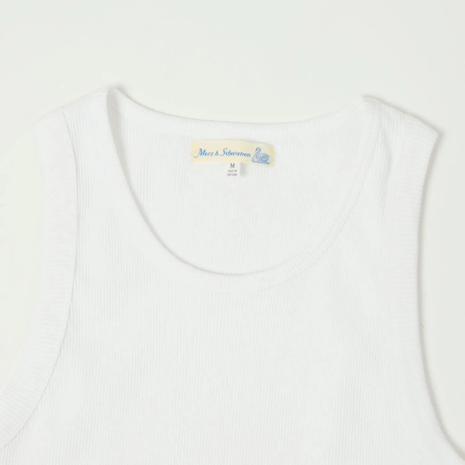 Merz b. Schwanen 'Good Basics' Organic Cotton Ribbed Tank Top - White sold by Son of a Stag product image thumbnail 2