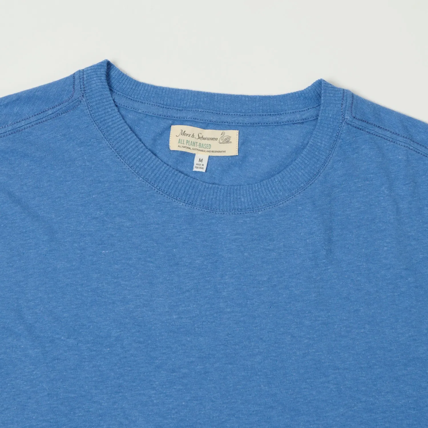 Merz b. Schwanen 'Good Basics' Plant Based Unisex T-Shirt - Faded Blue sold by Son of a Stag product image thumbnail 2