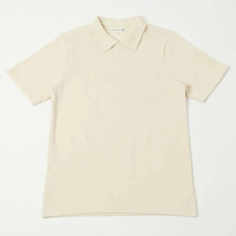 Merz b. Schwanen 2PKPL Pocket Polo Shirt - Nature sold by Son of a Stag