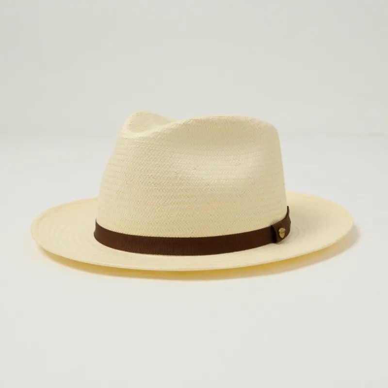 Stetson Fallkirk Toyo Straw Fedora Hat - White sold by Son of a Stag
