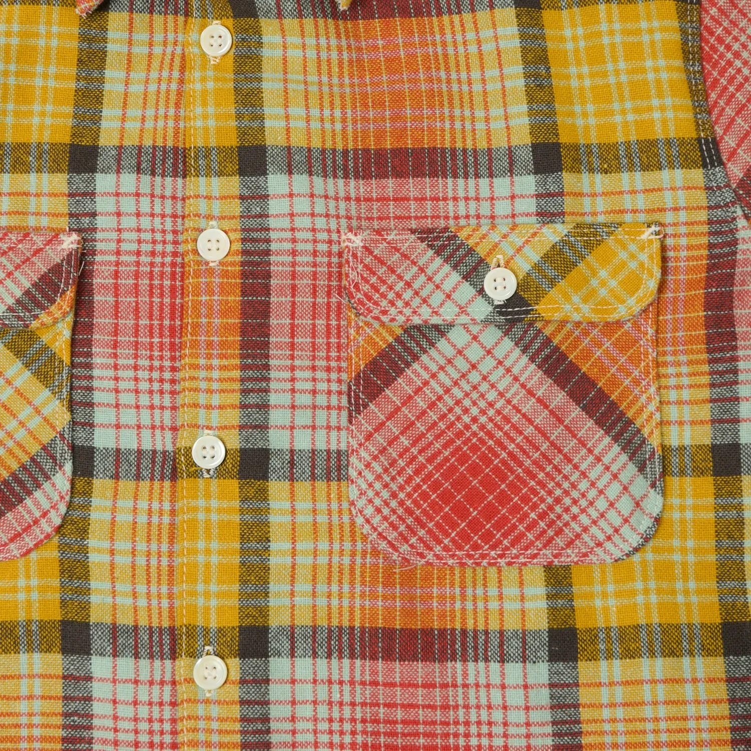Freenote Cloth 'Benson' Palomar Wool Plaid Shirt - Yellow sold by Son of a Stag product image thumbnail 4